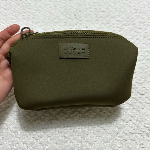 Dagne Dover Hunter Small Neoprene Toiletry Bag Dark Moss - Picture 1 of 11